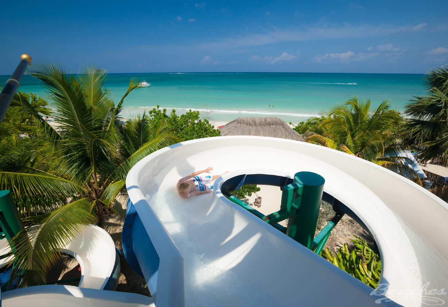 water slides overlooking ocean at Beaches Negril