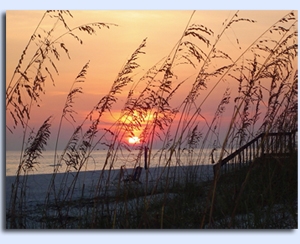 Relaxing on the gorgeous beaches at sunset is a popular pastime in Perdido Key