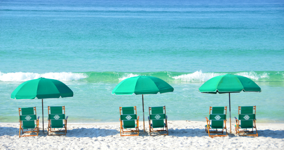 beach chairs on Holiday Isle in Destin, Florida
