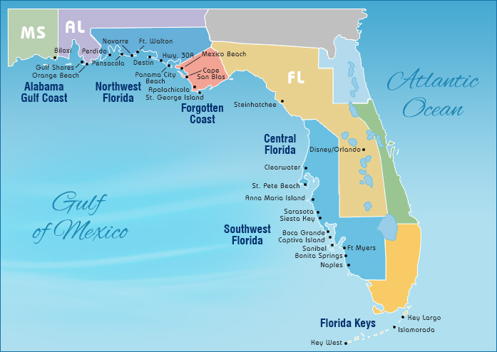 Florida West Coast Map Of Beaches